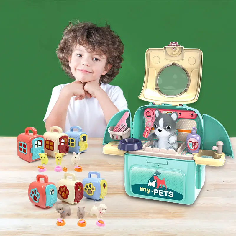Children's play house toy cat puppy simulation animal pet backpack space bag school bag toy boy and girl
Children's play house toy cat puppy simulation animal pet backpack space bag school bag toy boy and girl