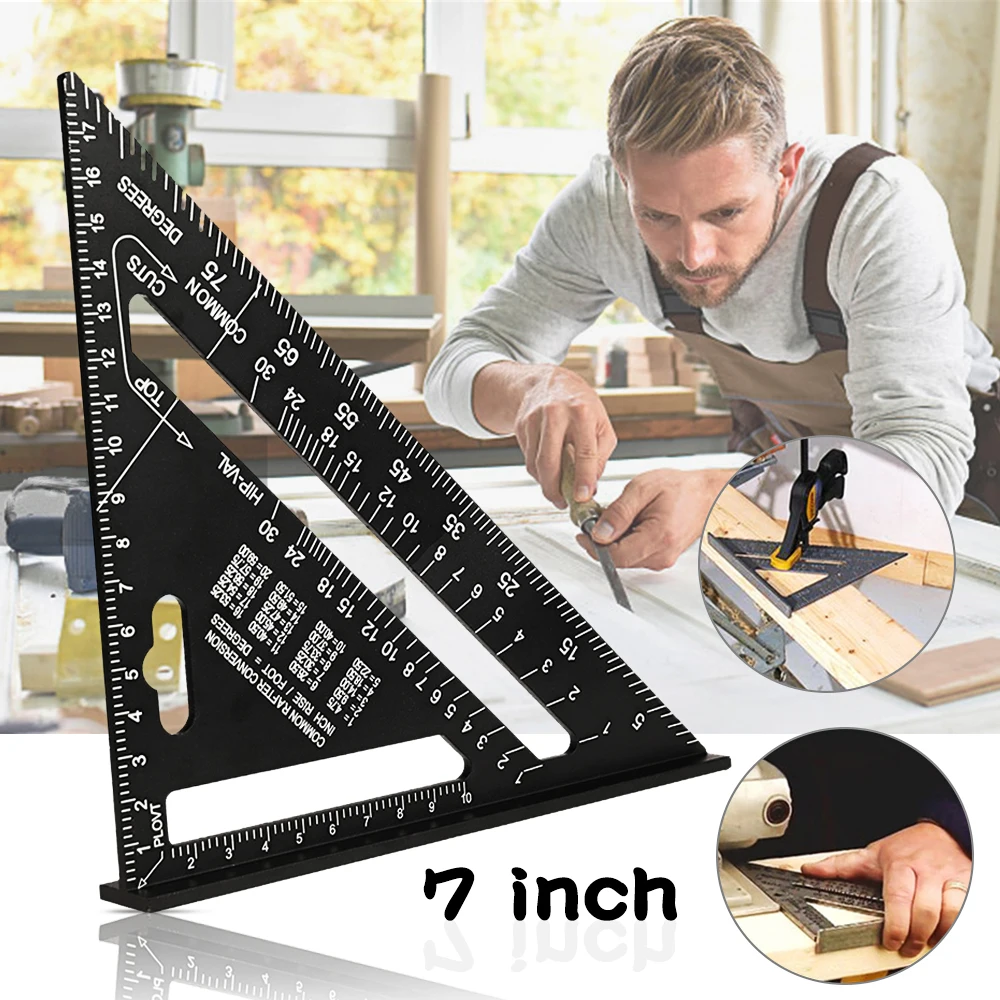 Triangle Ruler 7 inch Aluminum Alloy Metric Angle Protractor Carpenter Measurement Ruler Woodworking Tools Measuring Instruments
Triangle Ruler 7 inch Aluminum Alloy Metric Angle Protractor Carpenter Measurement Ruler Woodworking Tools Measuring Instruments
