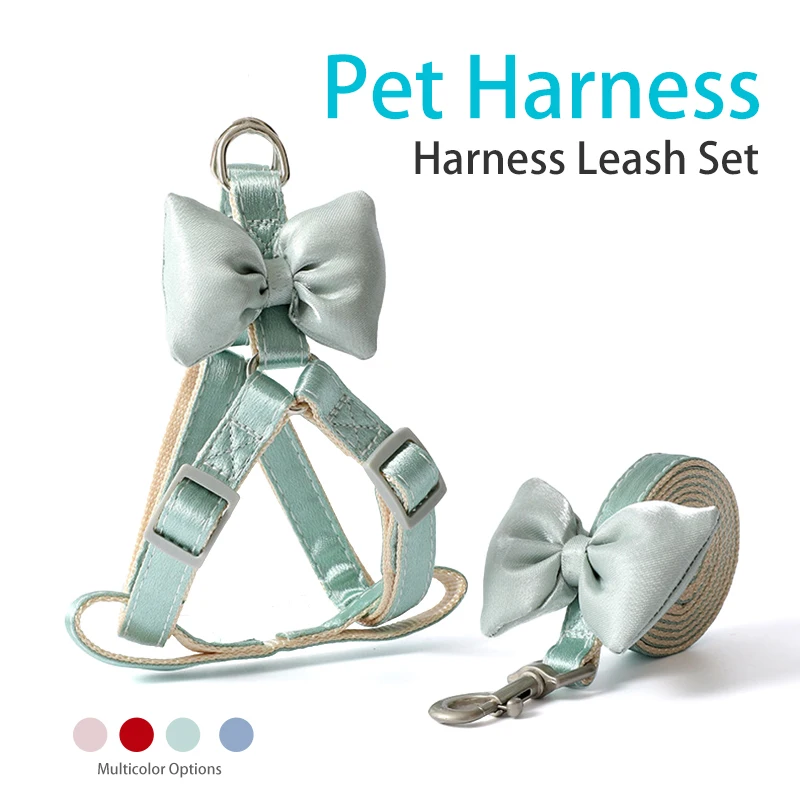 Pet Dog Harness and Leash Set Nylon Solid Color With Bowknot Cats Harnesses Collar Anti Lost Outdoor Walking Fahion Pet Leashes
Pet Dog Harness and Leash Set Nylon Solid Color With Bowknot Cats Harnesses Collar Anti Lost Outdoor Walking Fahion Pet Leashes