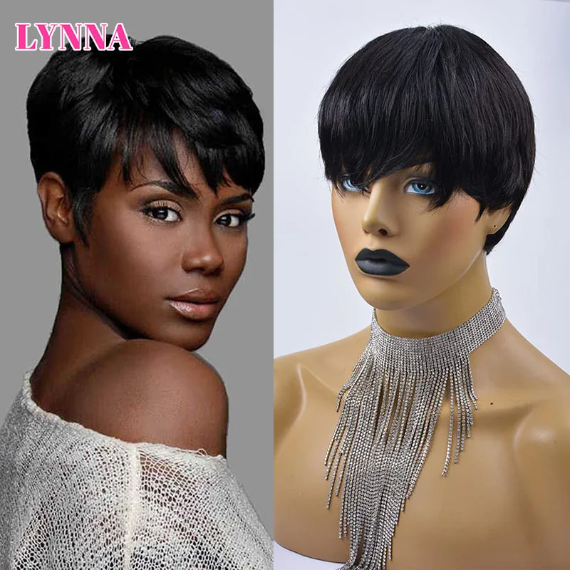Pixie Cut Wigs Full Machine Made Short Human Hair for Black Women Straight Natural Black Bob Lady Wigs Cheap Brazilian Remy Hair
Pixie Cut Wigs Full Machine Made Short Human Hair for Black Women Straight Natural Black Bob Lady Wigs Cheap Brazilian Remy Hair