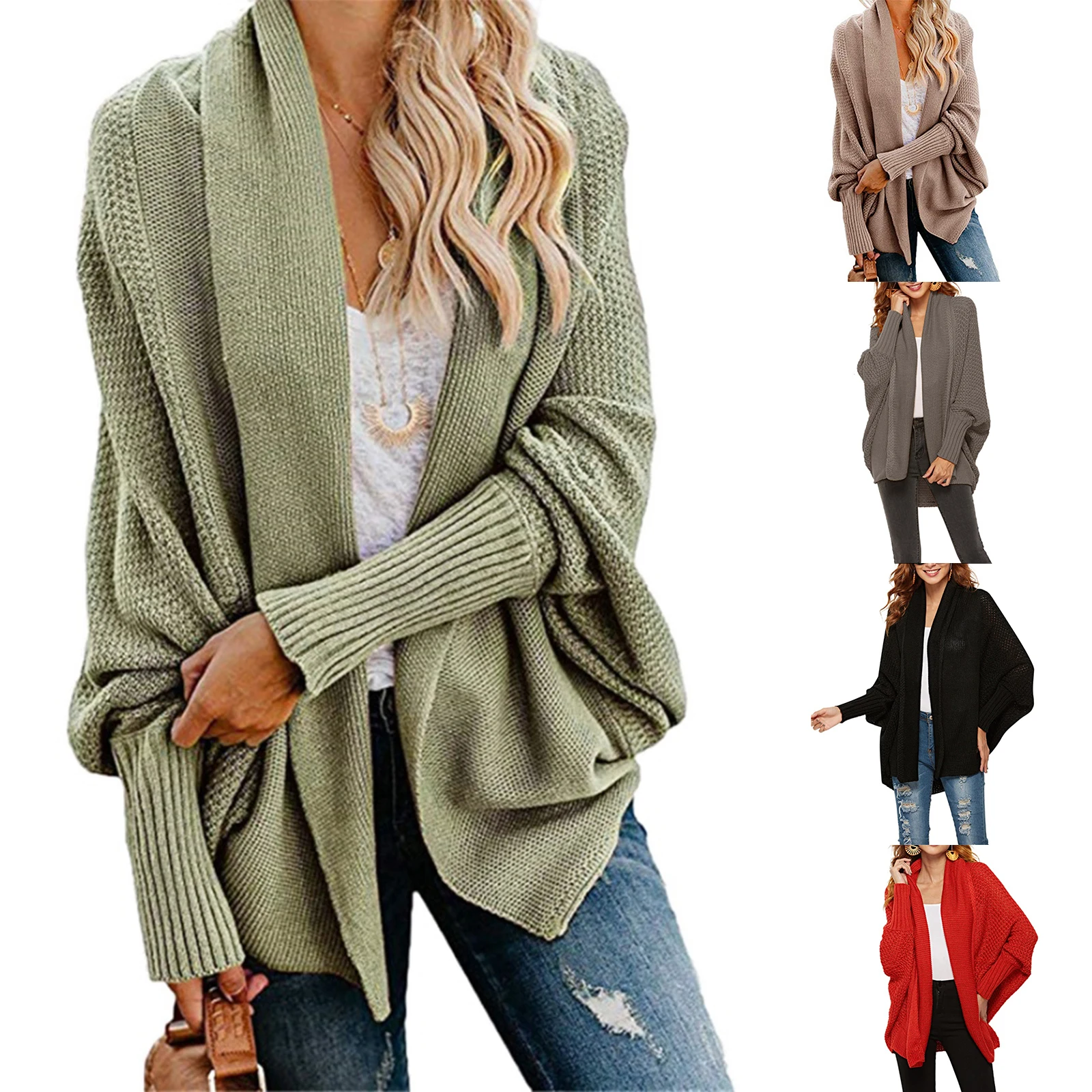 Fashion Women's Autumn Winter Warm Knitted Cardigan Tops Solid Color Long Bat Sleeve Open Front Sweater Coat
Fashion Women's Autumn Winter Warm Knitted Cardigan Tops Solid Color Long Bat Sleeve Open Front Sweater Coat