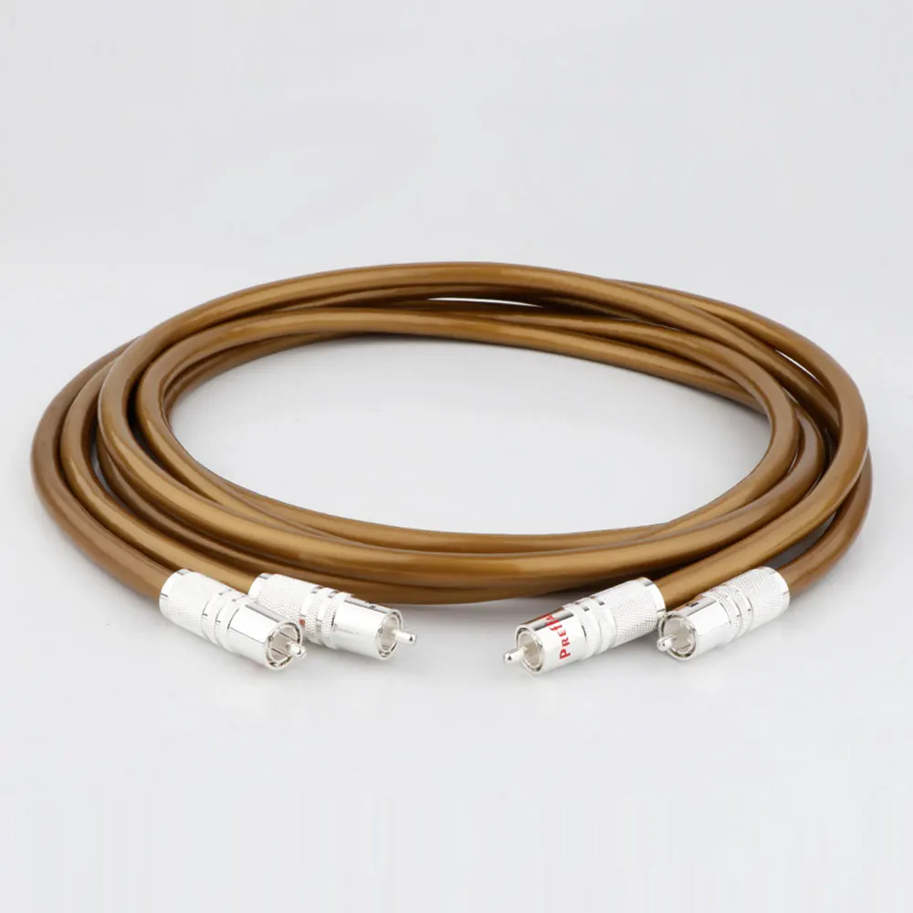 Preffair X421 Hexlink Golden 5-C OCC Copper Audio RCA Interconnect Cable With Silver Plated RCA Connector Plug
Preffair X421 Hexlink Golden 5-C OCC Copper Audio RCA Interconnect Cable With Silver Plated RCA Connector Plug