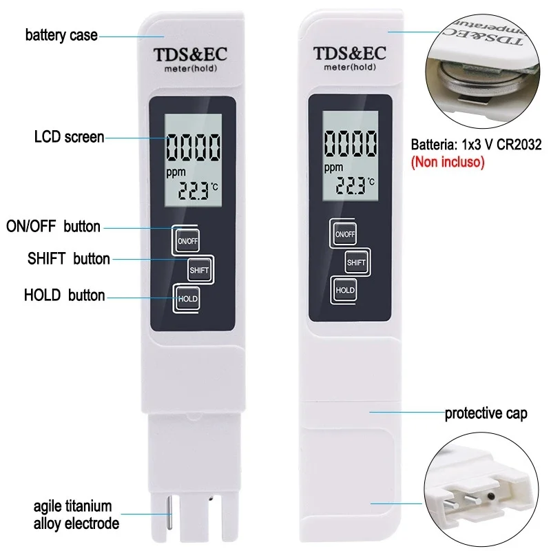 Портативный тестер проводимости 3 в 1, измеритель TDS/Temp/EC, ручка, монитор качества воды для концентрации удобрений питьевой воды
Портативный тестер проводимости 3 в 1, измеритель TDS/Temp/EC, ручка, монитор качества воды для концентрации удобрений питьевой воды