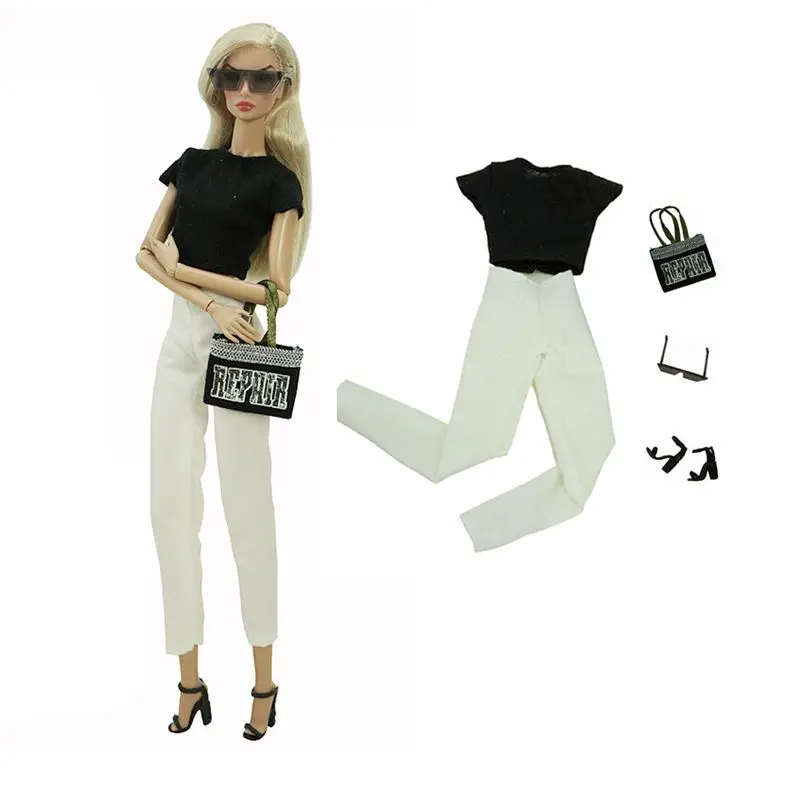 1:6 Doll Outfits For Barbie Clothes Black Shirt Crop Top Pants Shoes Bag Glasses 1/6 BJD Doll Clothes For Barbie Accessories Toy
1:6 Doll Outfits For Barbie Clothes Black Shirt Crop Top Pants Shoes Bag Glasses 1/6 BJD Doll Clothes For Barbie Accessories Toy
