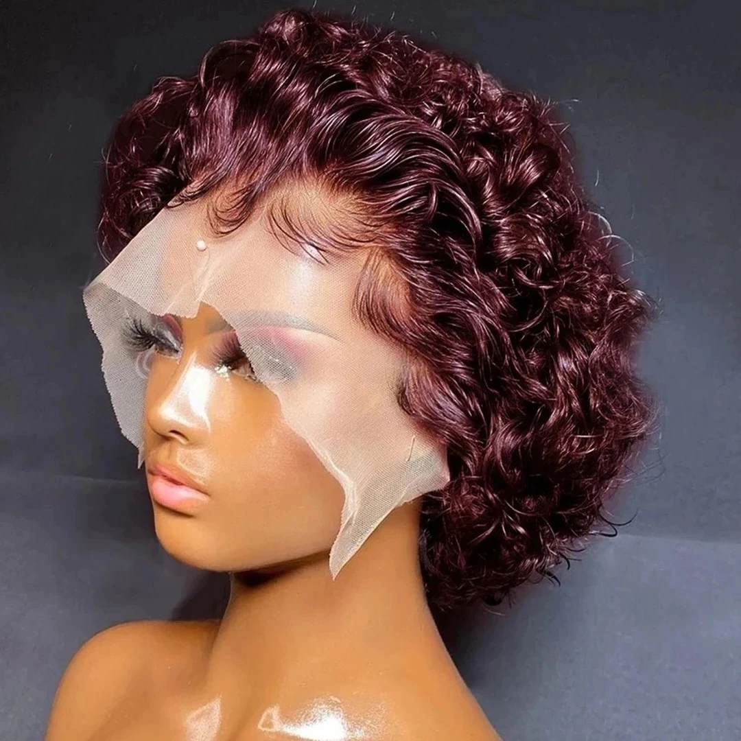 Pixie Cut Wig 99J Color Lace Wig Spring curl Short Bob Human Hair Wig For Women Natural Black Color Blonde LOOKEYEME Cheap Wig
Pixie Cut Wig 99J Color Lace Wig Spring curl Short Bob Human Hair Wig For Women Natural Black Color Blonde LOOKEYEME Cheap Wig