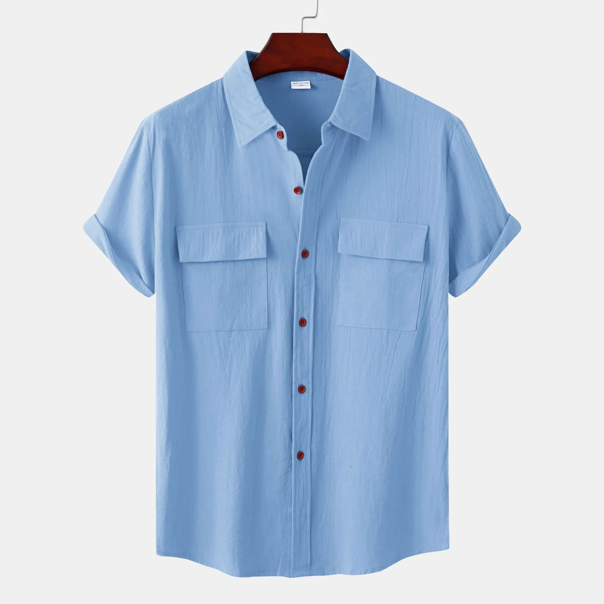 Summer Men's Solid Colour Casual Cotton Linen Short Sleeve Shirt Collar Solid Color Retro Shirt Tees Turn-down Collar Man Tops
Summer Men's Solid Colour Casual Cotton Linen Short Sleeve Shirt Collar Solid Color Retro Shirt Tees Turn-down Collar Man Tops