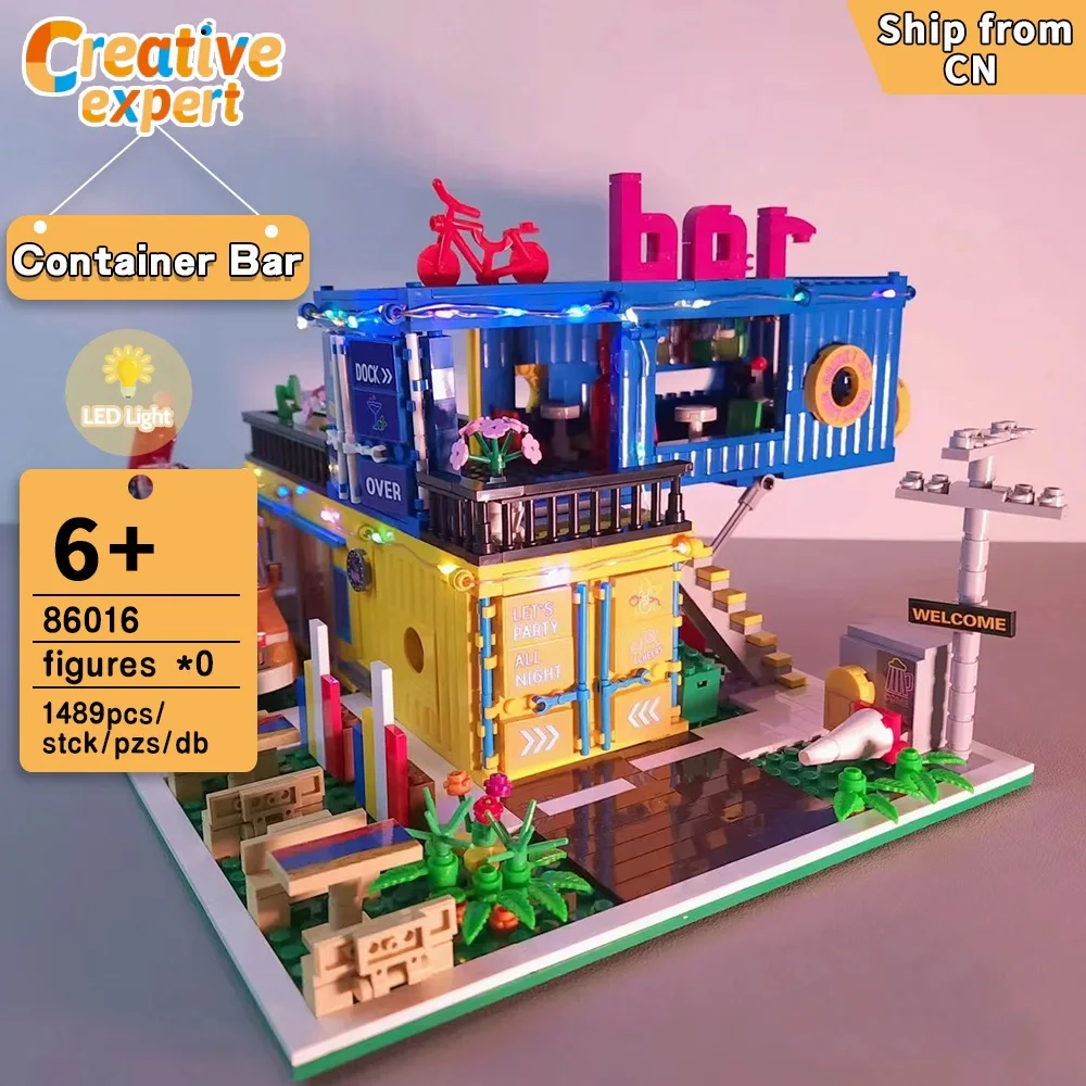 86016 Creative Expert Moc Container Bar Street View Brick Modular House Light Model Building Blocks Toys 1489pcs Boutique Hotel
86016 Creative Expert Moc Container Bar Street View Brick Modular House Light Model Building Blocks Toys 1489pcs Boutique Hotel