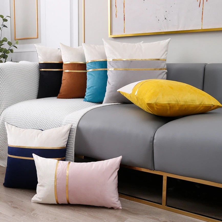 Soft Velvet Cushion Cover Solid Color Pillow Case Gold Thread Patchwork Pillow Cover Luxury Home Decor Sofa Throw Pillow Case
Soft Velvet Cushion Cover Solid Color Pillow Case Gold Thread Patchwork Pillow Cover Luxury Home Decor Sofa Throw Pillow Case