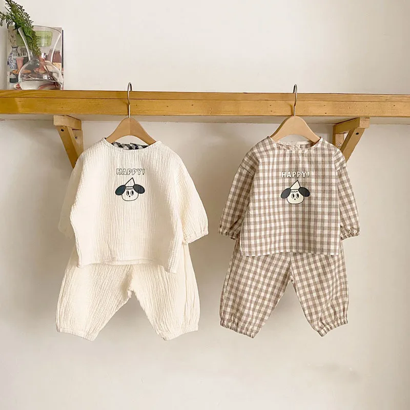 Cartoon Casual Tops Pants Baby Cotton Linen Clothes Set Plaid 2pcs Baby Cute Boy Girls Comfortable Infant Outfits Toddler Kids
Cartoon Casual Tops Pants Baby Cotton Linen Clothes Set Plaid 2pcs Baby Cute Boy Girls Comfortable Infant Outfits Toddler Kids