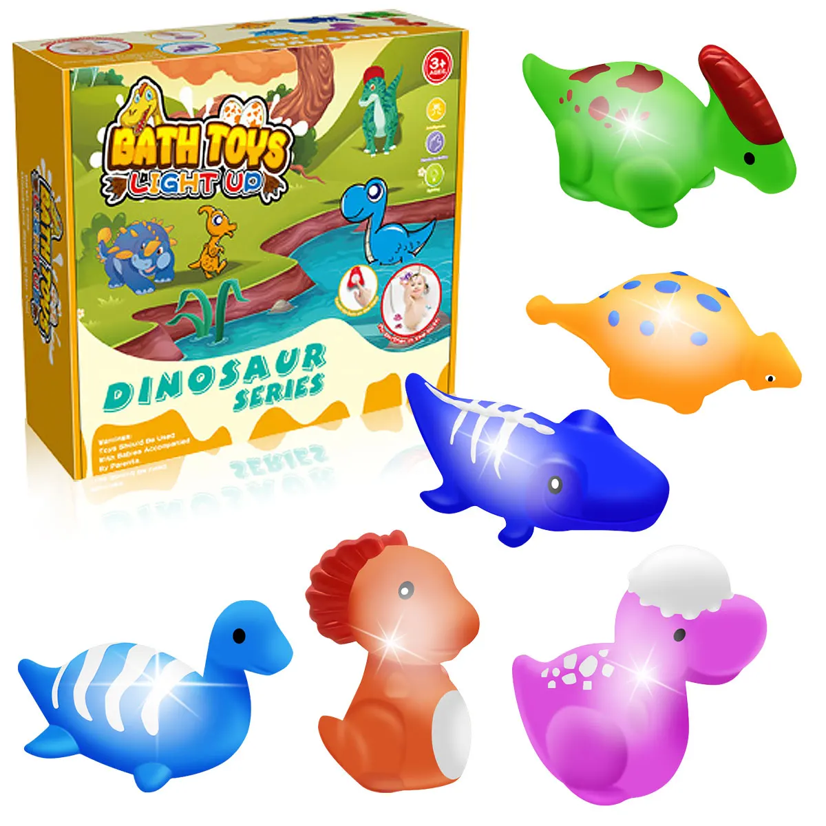 6 Pcs Dinosaur Bath Toys Light Up Floating Dinosaur Baby Bath Toys Set 2 Flashing Mode Dinosaur Theme Early Learning Toys
6 Pcs Dinosaur Bath Toys Light Up Floating Dinosaur Baby Bath Toys Set 2 Flashing Mode Dinosaur Theme Early Learning Toys