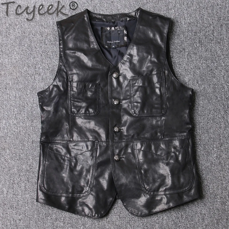 Tcyeek 100% Genuine Leather Jacket Men Natural Sheepskin Male Casual Jackets Man's Coat Spring Autumn Clothes Tide Vest FCY353
Tcyeek 100% Genuine Leather Jacket Men Natural Sheepskin Male Casual Jackets Man's Coat Spring Autumn Clothes Tide Vest FCY353