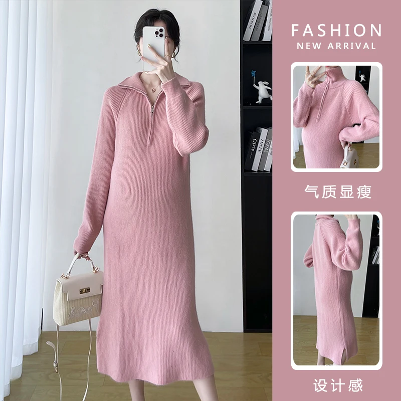 5898# Autumn Winter Knitted Maternity Long Sweaters Loose Straight Dress Clothes for Pregnant Women Zipper Nursing Pregnancy
5898# Autumn Winter Knitted Maternity Long Sweaters Loose Straight Dress Clothes for Pregnant Women Zipper Nursing Pregnancy