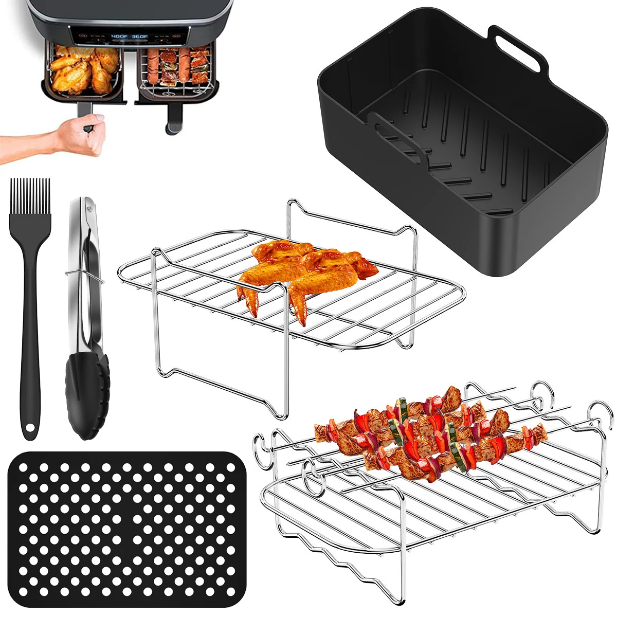 6 шт., набор аксессуаров для фритюрницы, нержавеющая сталь 304
6 шт., набор аксессуаров для фритюрницы, нержавеющая сталь 304