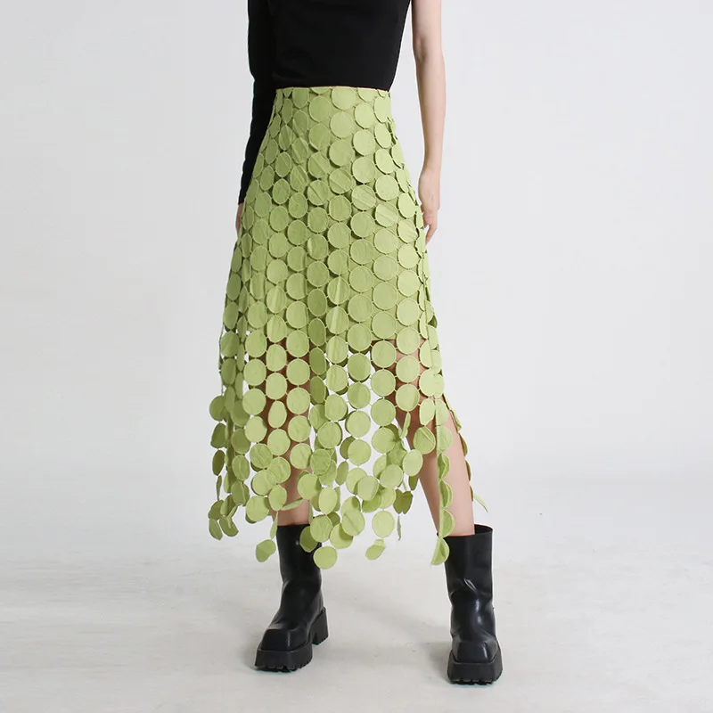 Spring Green Color Women Tassel Long Skirt High Waist A-Line Style Hollow Out Lady Hip Hop SKirts Clothes
Spring Green Color Women Tassel Long Skirt High Waist A-Line Style Hollow Out Lady Hip Hop SKirts Clothes