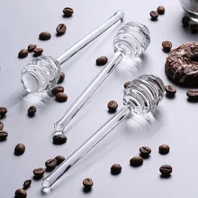 15cm Glass Honey Dipper Sticks Jam Sauce Spoon Mixing Stick Clear Coffee Milk Tea Stirring Bar Kitchen Supplies Cooking Tools