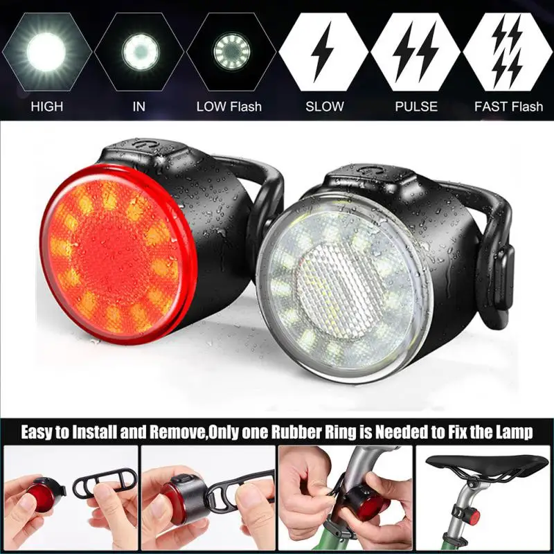 6 Mode LED Bike Light Front And Rear Bicycle Lantern USB Charge Flashlight 220mah Tail Lights Cycling Lamps Bike Accessories
6 Mode LED Bike Light Front And Rear Bicycle Lantern USB Charge Flashlight 220mah Tail Lights Cycling Lamps Bike Accessories