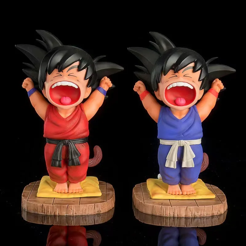 

2 Style 16CM Anime Dragon Ball Fiigure Childhood Son Goku Good Morning Yawn Figurine Collection Model Doll Kid Toy Gifts