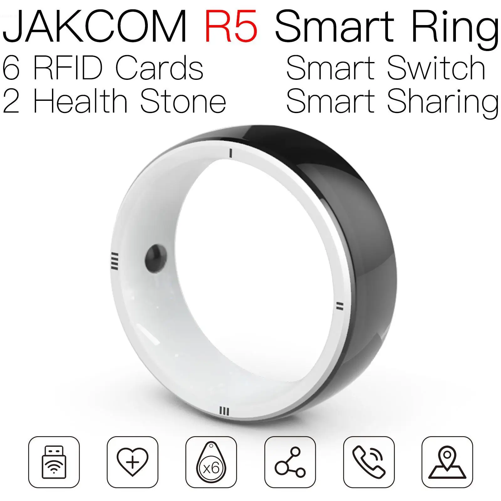 

JAKCOM R5 Smart Ring Nice than pay difference padlock id chip bracelet rfid ic dual frequency em4100 nfc labels nano 125khz