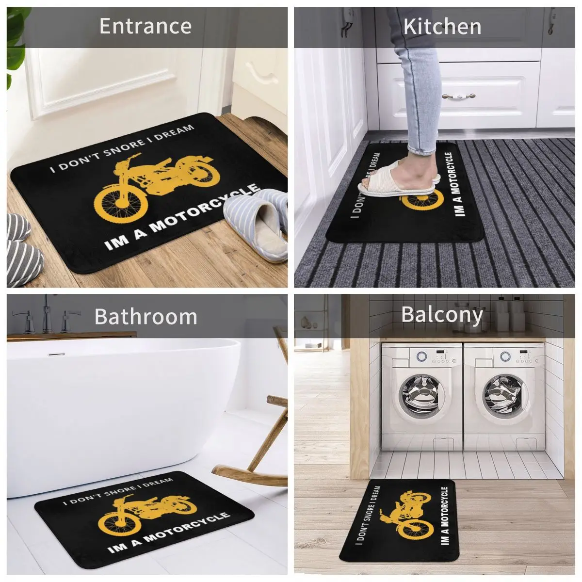 Bath Mat I Don't Snore I Dream Im A Motorcycle Decor 3D Rug Carpet Doormat Anti-slip Entrance Living Room Home Kitchen Bathroom
Bath Mat I Don't Snore I Dream Im A Motorcycle Decor 3D Rug Carpet Doormat Anti-slip Entrance Living Room Home Kitchen Bathroom