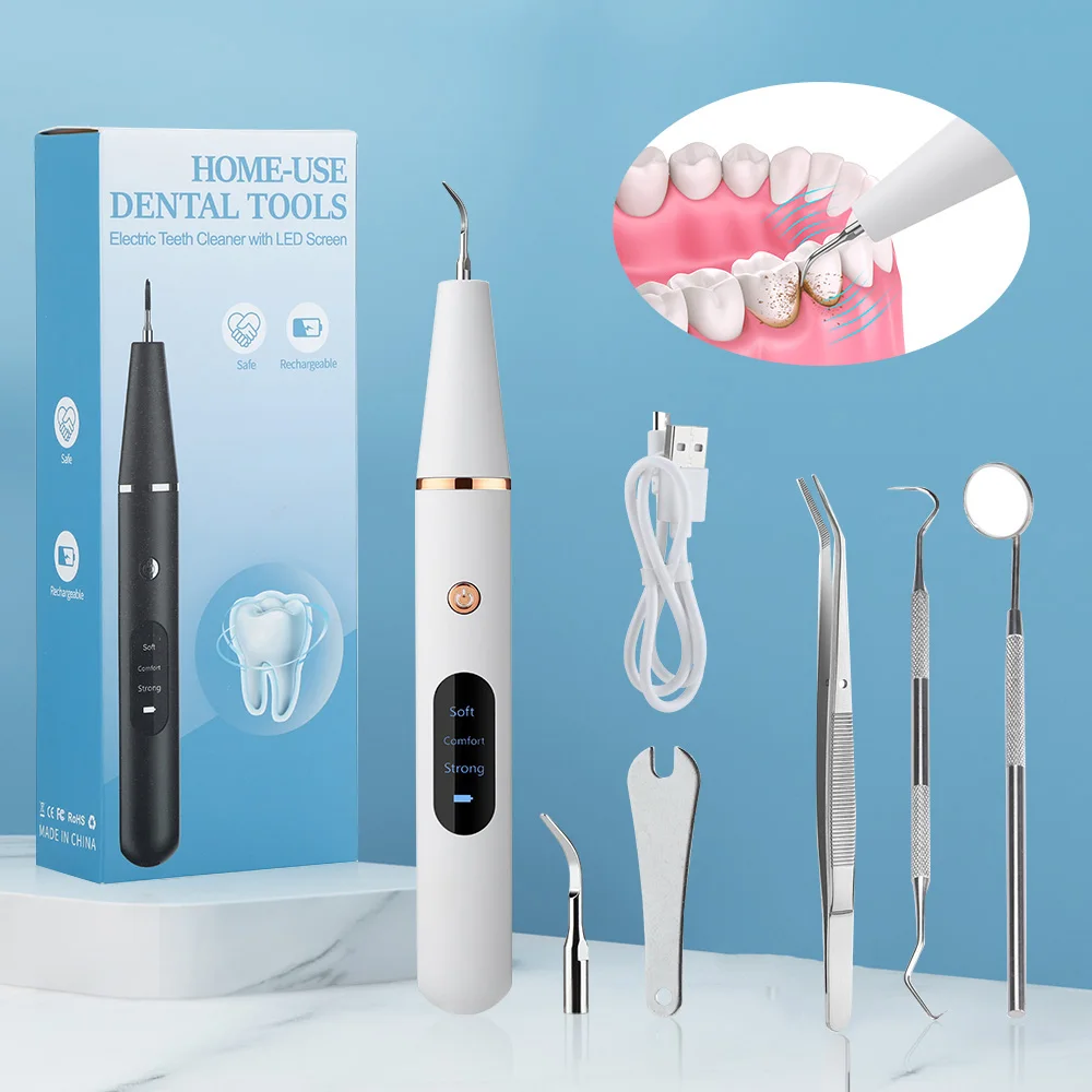 Ultrasonic Dental Cleaner Electric Scaler Oral Plaque Calculus Stain Remover Tartar Eliminator Pets Stone Teeth Whitening Tools
Ultrasonic Dental Cleaner Electric Scaler Oral Plaque Calculus Stain Remover Tartar Eliminator Pets Stone Teeth Whitening Tools