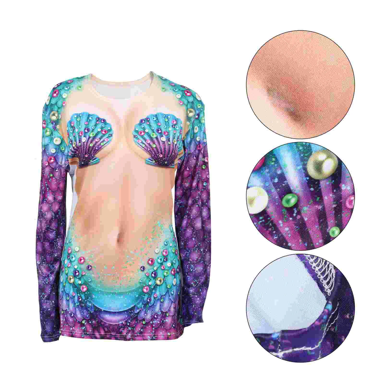 Long Sleeve T-shirt Mermaid Cosplay Party Halloween Marine Shell Printed Printing
Long Sleeve T-shirt Mermaid Cosplay Party Halloween Marine Shell Printed Printing
