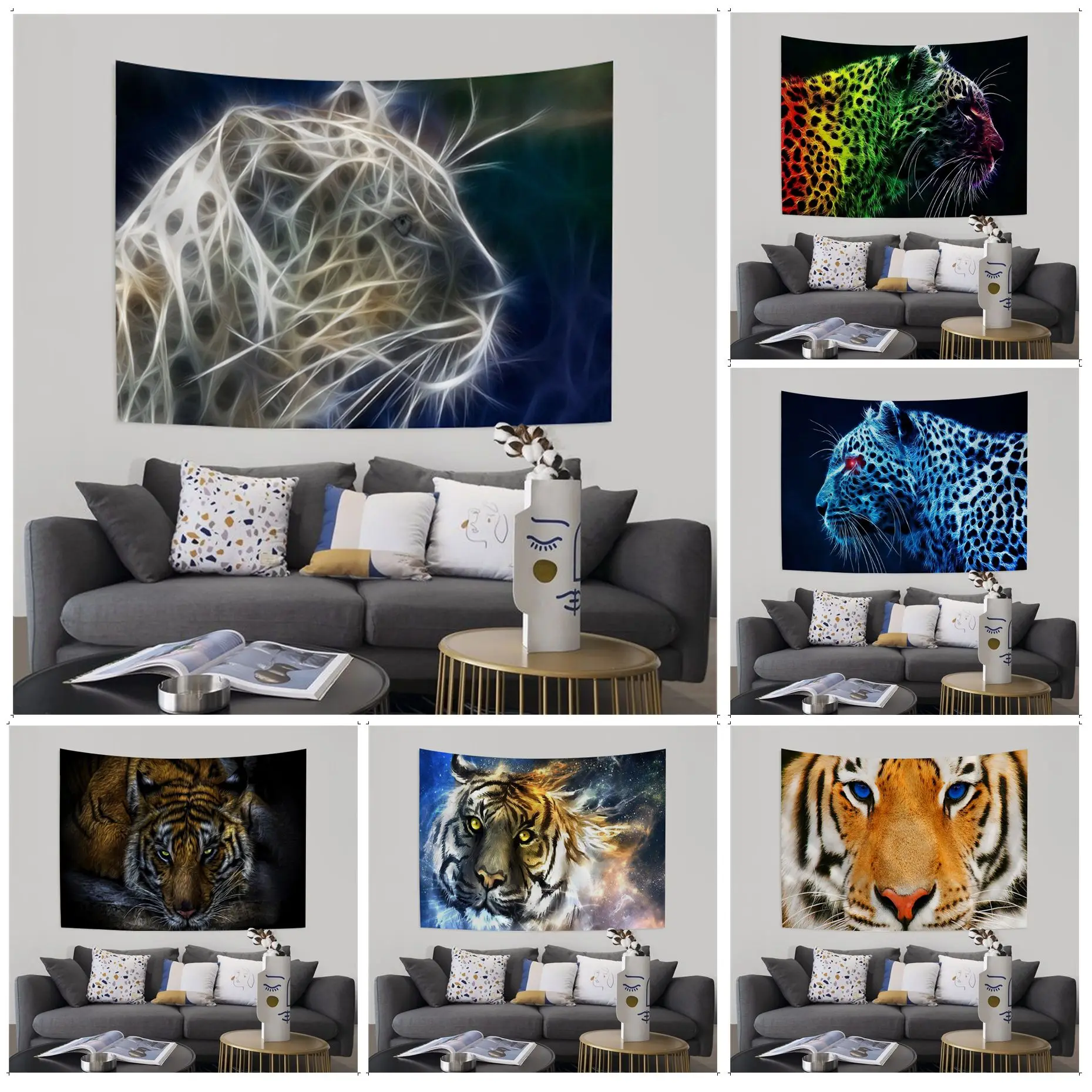 Animal Tiger Wall Tapestry Home Decoration Hippie Bohemian Decoration Divination Wall Art Decor
Animal Tiger Wall Tapestry Home Decoration Hippie Bohemian Decoration Divination Wall Art Decor