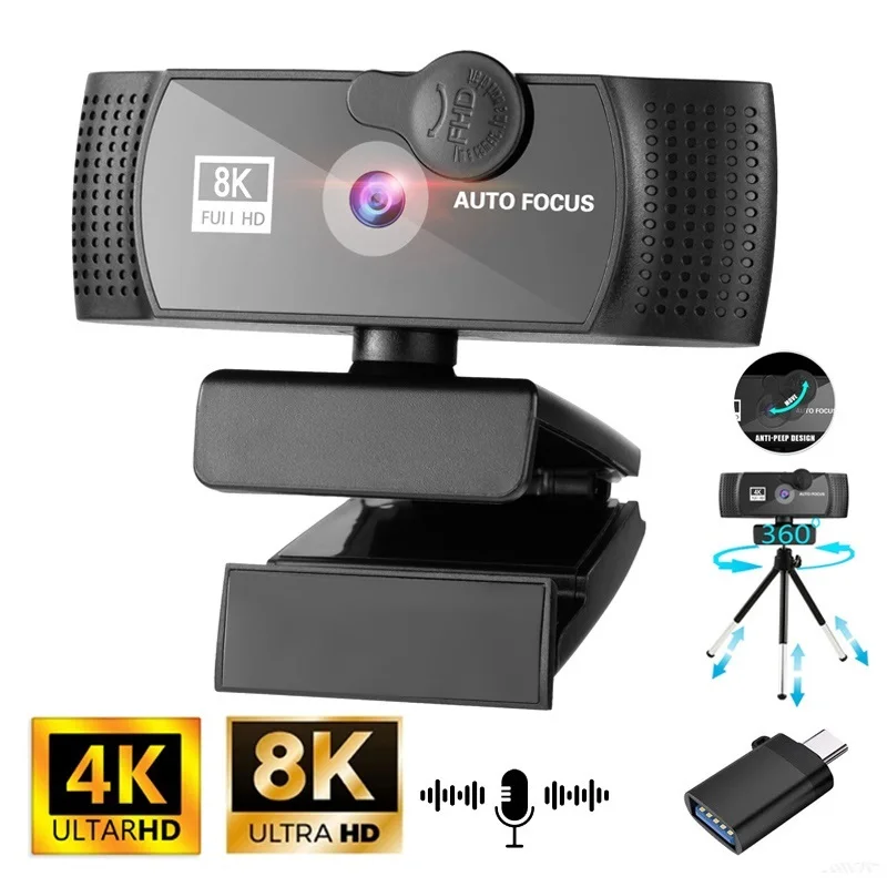 New. Webcam 8K 4K Full HD Web Camera With Microphone USB Plug Web Cam for PC Computer Mac Laptop Desktop YouTube Skype Cameras
New. Webcam 8K 4K Full HD Web Camera With Microphone USB Plug Web Cam for PC Computer Mac Laptop Desktop YouTube Skype Cameras
