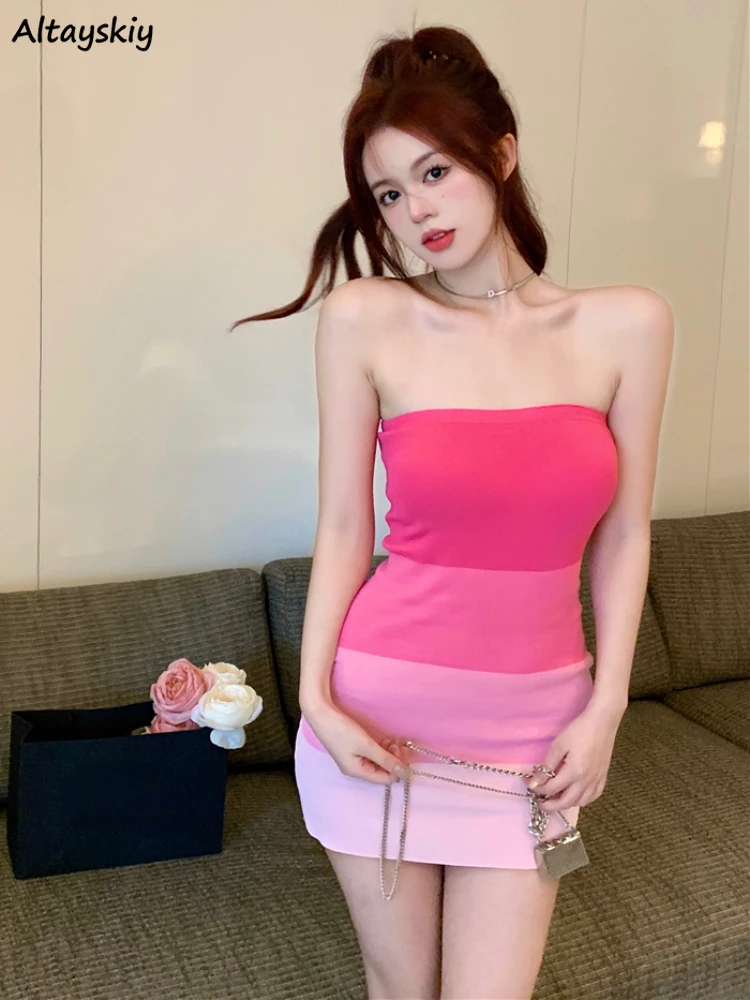 Strapless Knitted Slim Dress Women Sexy Y2k Girlish Young Streetwear Summer Vacation Sweet New Korean Style Backless Beach Club
Strapless Knitted Slim Dress Women Sexy Y2k Girlish Young Streetwear Summer Vacation Sweet New Korean Style Backless Beach Club
