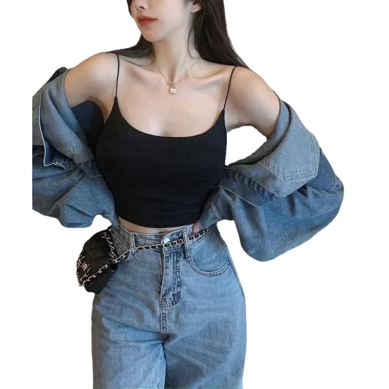 2023 New summer Spicy Girls bring their own bra sling Icy short backless jacket hot tops for women Sleeveless stretch short top
2023 New summer Spicy Girls bring their own bra sling Icy short backless jacket hot tops for women Sleeveless stretch short top
