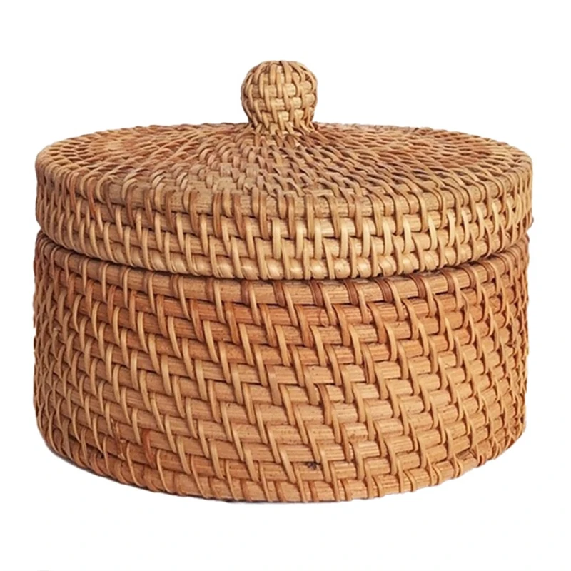 Handwoven Rattan Storage Box With Lid Wicker Tea Food Container Picnic Bread Fruit Cake Basket Kitchen Organizer
Handwoven Rattan Storage Box With Lid Wicker Tea Food Container Picnic Bread Fruit Cake Basket Kitchen Organizer