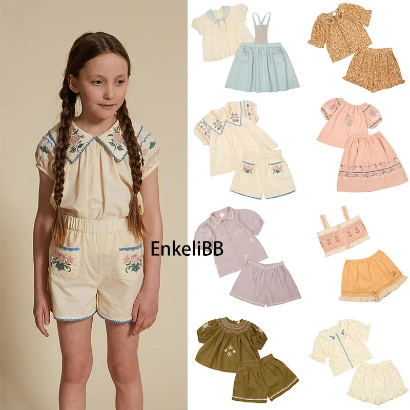 EnkeliBB Children Girld Beautiful Embroidery Summer Sets Girl Brand Designer Short Sleeve Linen Suits Flower Peter Pan Collar Se
EnkeliBB Children Girld Beautiful Embroidery Summer Sets Girl Brand Designer Short Sleeve Linen Suits Flower Peter Pan Collar Se