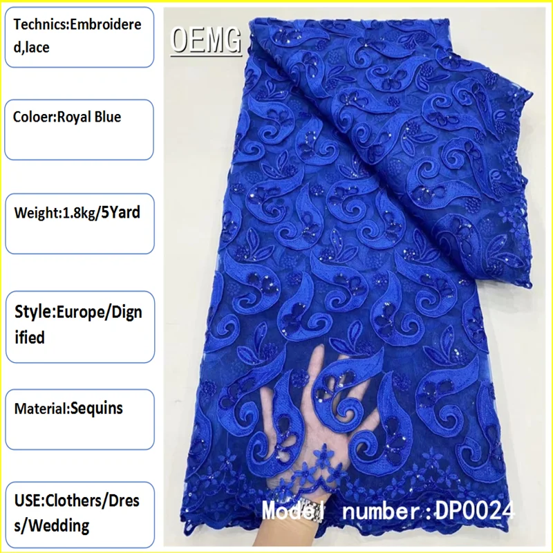 OEMG 2022 Nigeria Royal Blue French Lace Fabric African Net Lace High Quality Embroidery Paillette For Formal Dress DP0024
OEMG 2022 Nigeria Royal Blue French Lace Fabric African Net Lace High Quality Embroidery Paillette For Formal Dress DP0024