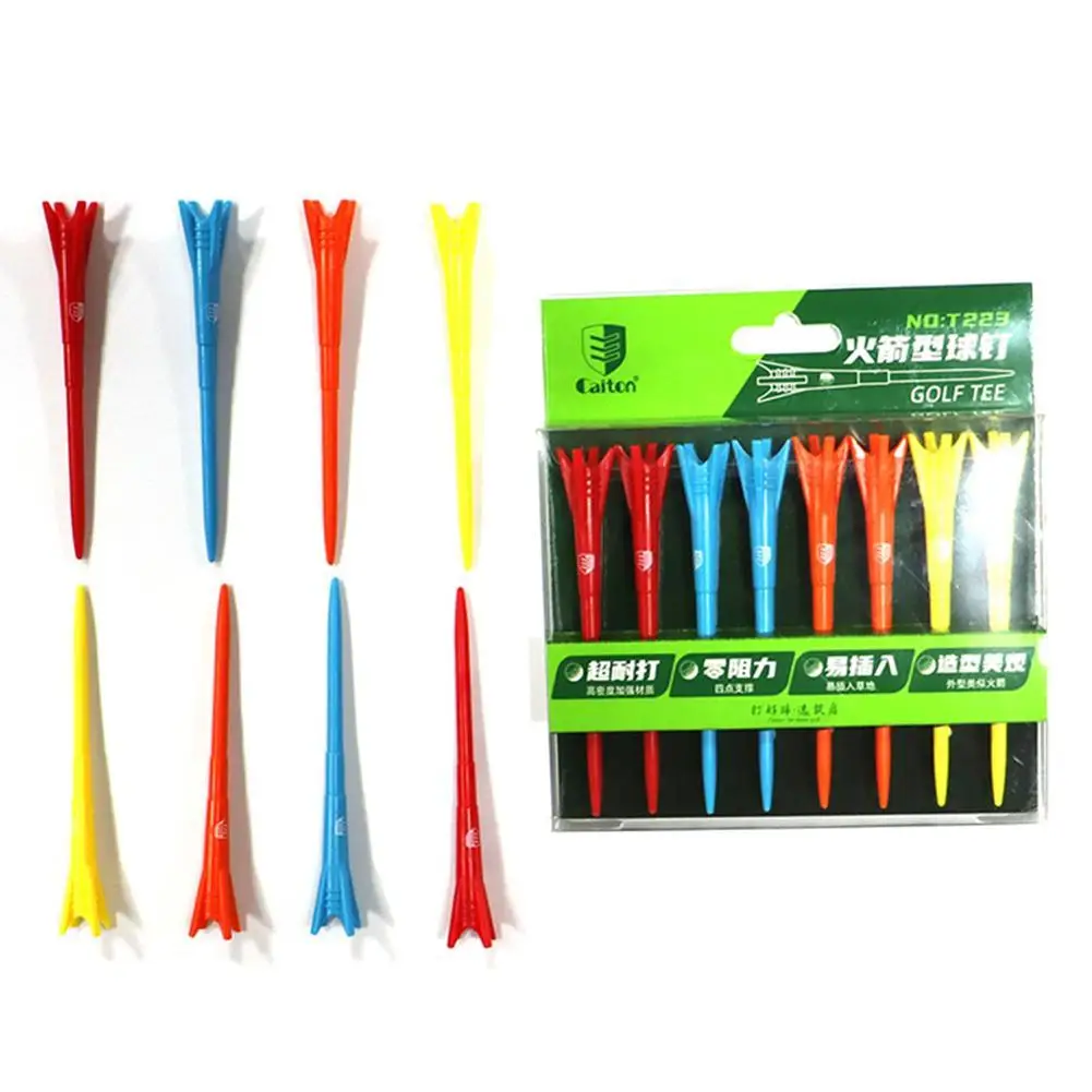 8pcs Plastic Golf Tees Multi Color 83mm Durable Rubber Cushion Top Golf Ball Holder Golf Accessories
8pcs Plastic Golf Tees Multi Color 83mm Durable Rubber Cushion Top Golf Ball Holder Golf Accessories