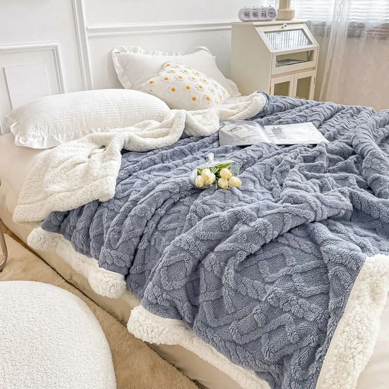 Home Thick Bed Blanket Double Sided Lamb Cashmere Fleece Plaid Blankets Winter Warm Throw Sofa Cover Newborn Wrap Kids Bedspread
Home Thick Bed Blanket Double Sided Lamb Cashmere Fleece Plaid Blankets Winter Warm Throw Sofa Cover Newborn Wrap Kids Bedspread