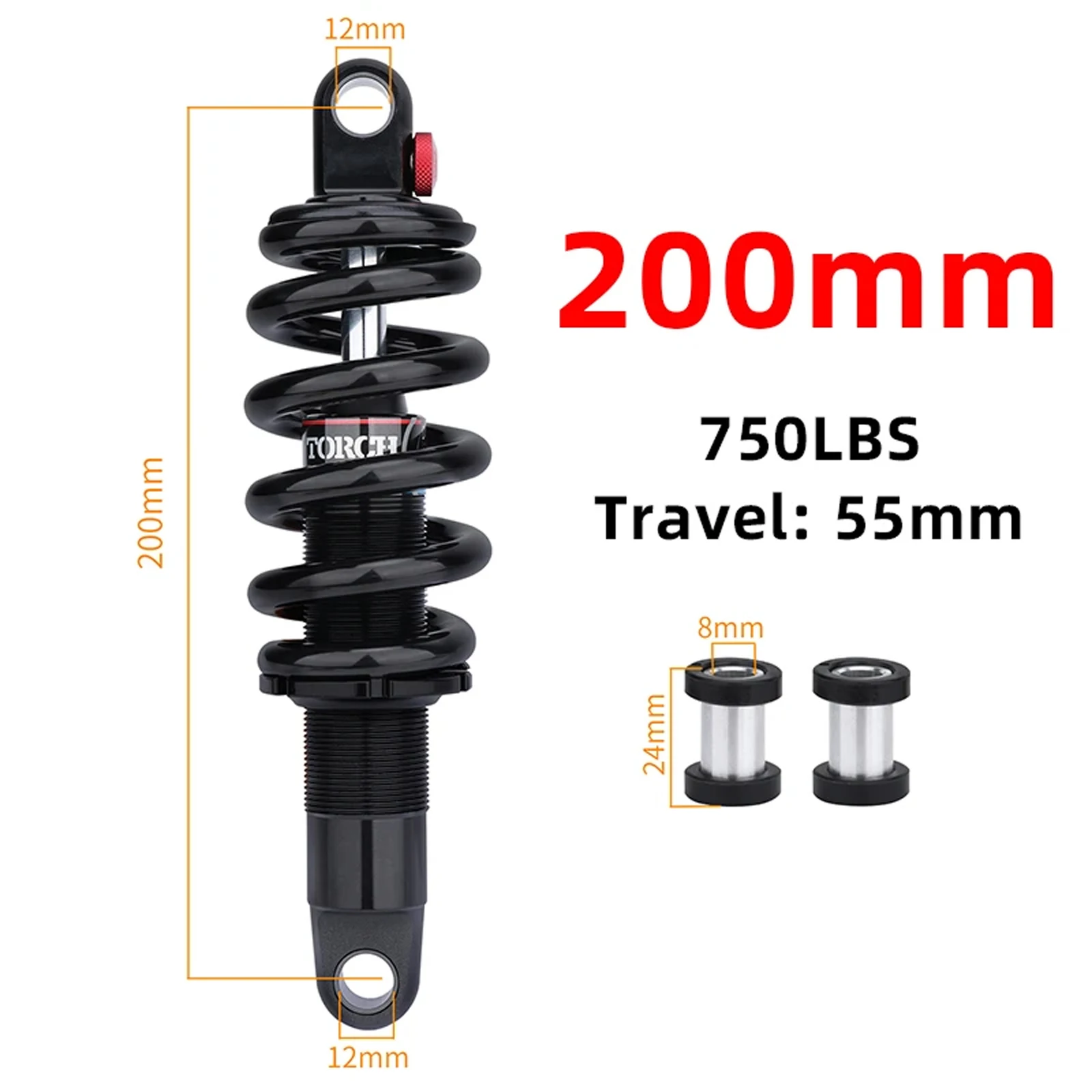 Bicycle Rear Shocks DNM DV-22AR Bike Shock Absorber 190x50 200x55mm Bicycle Rear Suspension 750lbs Hydraulic Spring Shock Absorb
Bicycle Rear Shocks DNM DV-22AR Bike Shock Absorber 190x50 200x55mm Bicycle Rear Suspension 750lbs Hydraulic Spring Shock Absorb