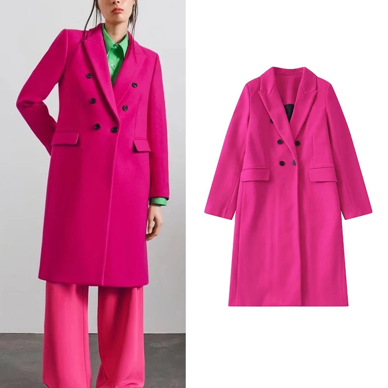 Autumn 2022 Women Elegant Long Wool Coat Fuchsia Long Sleeve Chic Outerwear Female Fashion Casual Overcoat BB22755
Autumn 2022 Women Elegant Long Wool Coat Fuchsia Long Sleeve Chic Outerwear Female Fashion Casual Overcoat BB22755