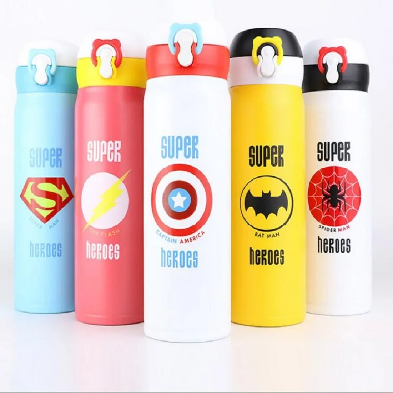 350/500ML Cute Cartoon Super Heros Thermo Mug Thermos Stainless Steel Vacuum Flask for Kids Girls Men Water Bottle
350/500ML Cute Cartoon Super Heros Thermo Mug Thermos Stainless Steel Vacuum Flask for Kids Girls Men Water Bottle