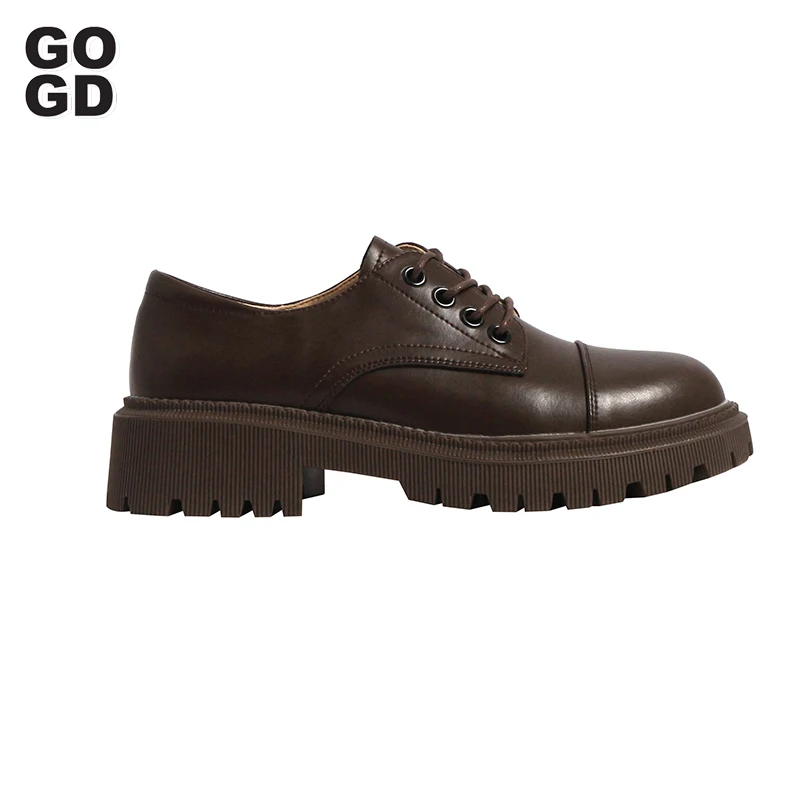 GOGD Women Shoes Vintage Genuine Leather Thick Heels Pumps 2022 Black Lace Up Loafers Fashion Round Toe Platform Ladies Footwear
GOGD Women Shoes Vintage Genuine Leather Thick Heels Pumps 2022 Black Lace Up Loafers Fashion Round Toe Platform Ladies Footwear