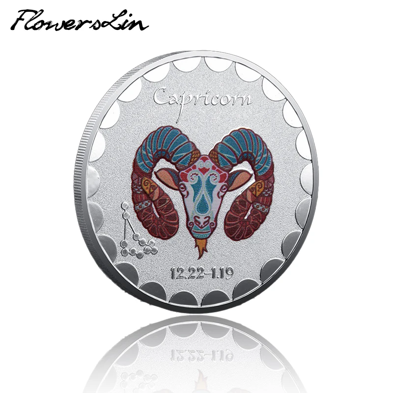 FlowersLin Capricorn памятная монета двенадцать созвездий Дата 12,22-1,19 Посеребренная счастливая монета металлический значок коллекционный
FlowersLin Capricorn памятная монета двенадцать созвездий Дата 12,22-1,19 Посеребренная счастливая монета металлический значок коллекционный