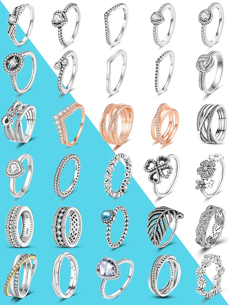2022 Finger Ring Real 925 Silver Women Rings Infinite Flower Princess Wishbone Heart Engagement Ring Popular Anillo Jewelry 2022 Finger Ring Real 925 Silver Women Rings Infinite Flower Princess Wishbone Heart Engagement Ring Popular Anillo Jewelry