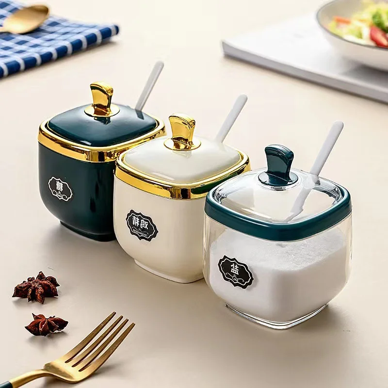 Spice Bottle Plastic Seasoning Jar with Spoon Salt Shaker Sugar Container Sauce Bowl Dispenser Spice Rack Kitchen Gadgets
Spice Bottle Plastic Seasoning Jar with Spoon Salt Shaker Sugar Container Sauce Bowl Dispenser Spice Rack Kitchen Gadgets