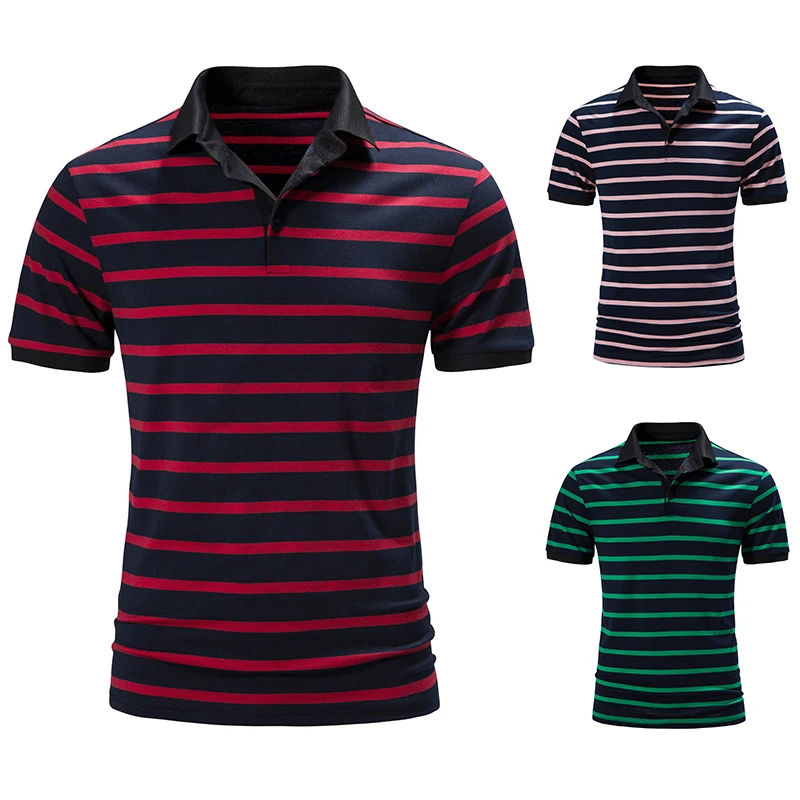 2022 summer new men's classic striped short-sleeved T-shirt fashion contrast color striped top
2022 summer new men's classic striped short-sleeved T-shirt fashion contrast color striped top