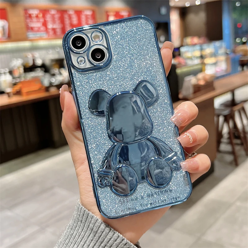 New High Quality Electroplating 3D Bear Case for iPhone 13 Mini 12 11 Pro Max XS XR X 8 7 6 6S Plus SE 2020 Shiny Protect Cover
New High Quality Electroplating 3D Bear Case for iPhone 13 Mini 12 11 Pro Max XS XR X 8 7 6 6S Plus SE 2020 Shiny Protect Cover
