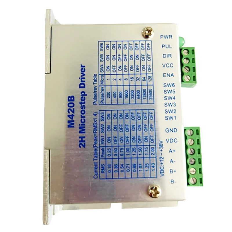 Драйвер шагового двигателя M420B, цифровой контроллер шагового двигателя DSP, Адаптированный к двигателям 28/35/36/39/42
Драйвер шагового двигателя M420B, цифровой контроллер шагового двигателя DSP, Адаптированный к двигателям 28/35/36/39/42
