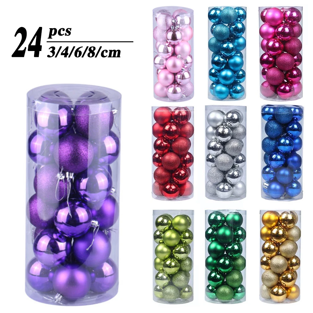 24PC 3/4/6/8CM Christmas Ball Xmas Gift Tree Pendants Ornament Plastic Hanging Ball Home Party Decor Navidad New Year 2022 Natal
24PC 3/4/6/8CM Christmas Ball Xmas Gift Tree Pendants Ornament Plastic Hanging Ball Home Party Decor Navidad New Year 2022 Natal