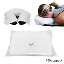 100/200Pcs Face Massage Pad Beauty Salon MassageHeadrest Pad Disposable Non-Woven Fabric Pillow Towel Cover Face Skin Care Tool