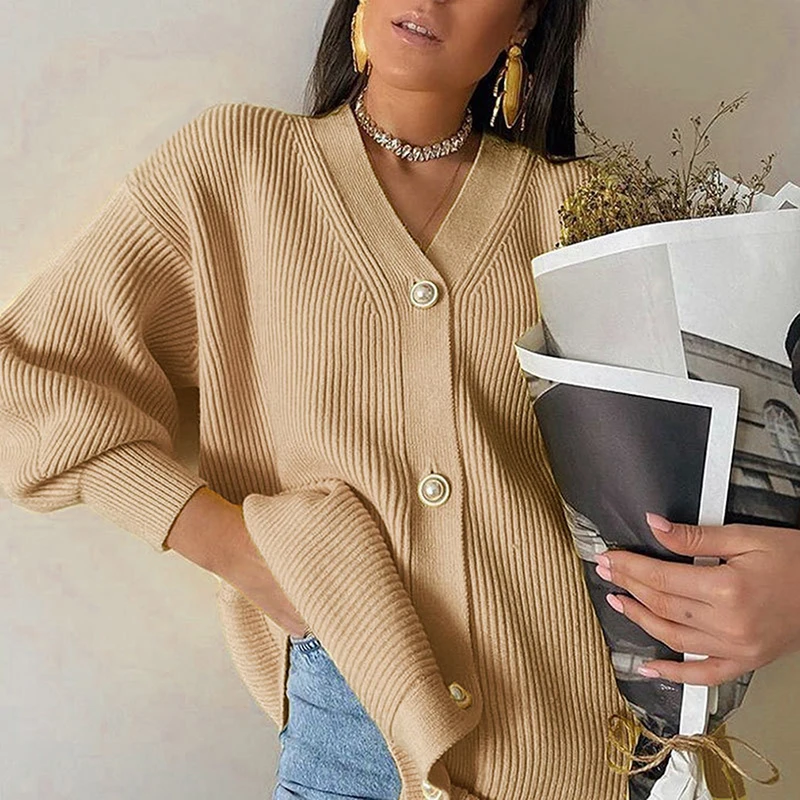 Women Autumn Winter Casual Knitted Cardigan Lantern Sleeve V-Neck Button Female Oversize Cardigan Fashion Ladies Sweater White
Women Autumn Winter Casual Knitted Cardigan Lantern Sleeve V-Neck Button Female Oversize Cardigan Fashion Ladies Sweater White
