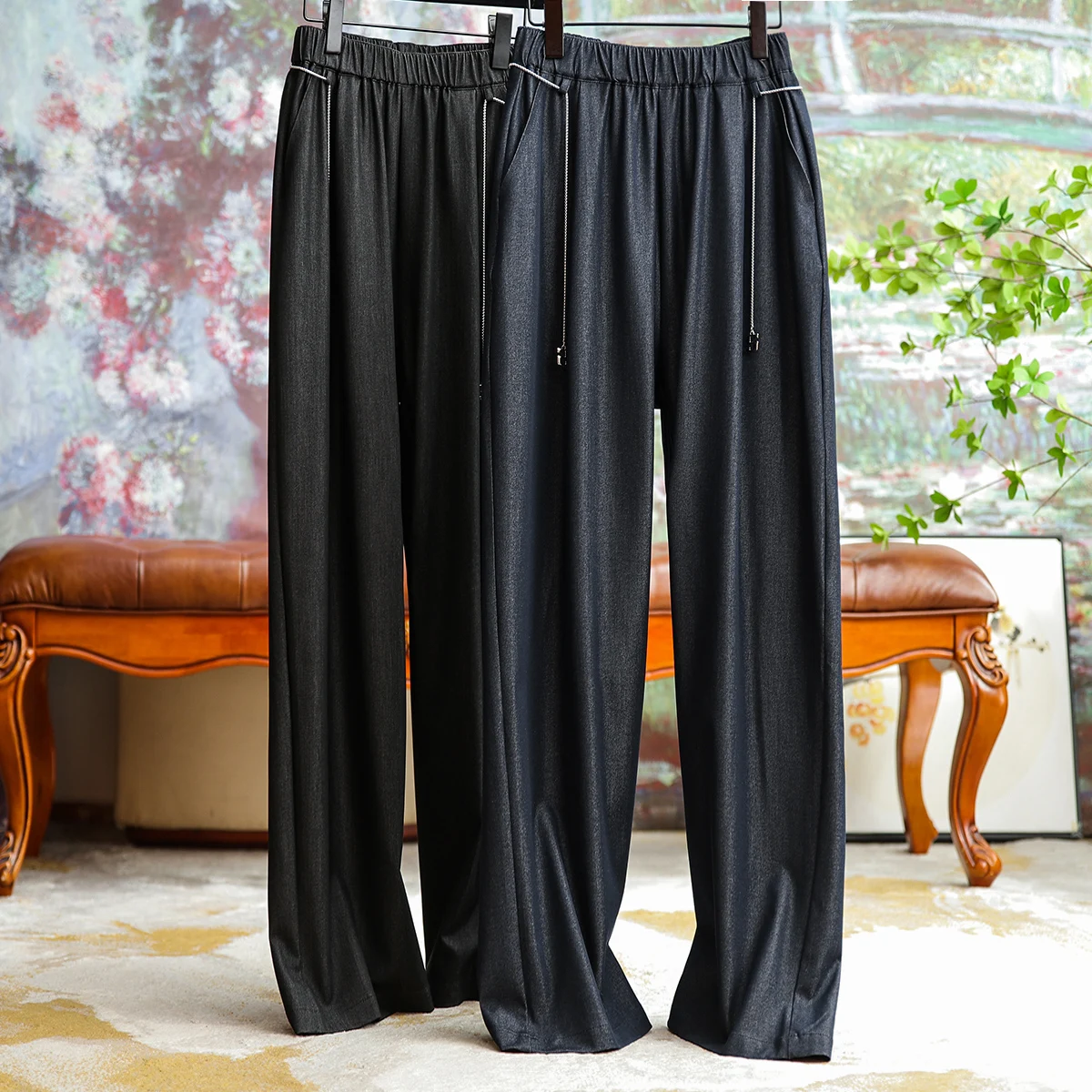 2023 Summer New Temperament Fashion Draping Micro Wide Leg Jeans Female Summer Simple Pants Office Ladies Slim Women Clothing 
2023 Summer New Temperament Fashion Draping Micro Wide Leg Jeans Female Summer Simple Pants Office Ladies Slim Women Clothing