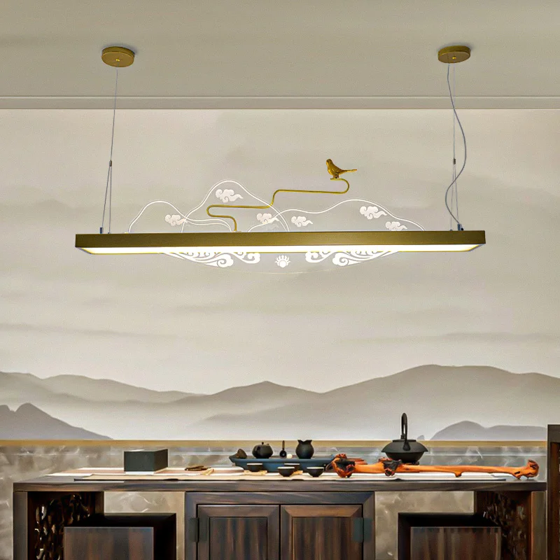 New Chinese Strip Restaurant Pendant Lamps Zen Ice Mountain Tea Room Tea House Study Designer Creative Hanging Light Dimmable
New Chinese Strip Restaurant Pendant Lamps Zen Ice Mountain Tea Room Tea House Study Designer Creative Hanging Light Dimmable