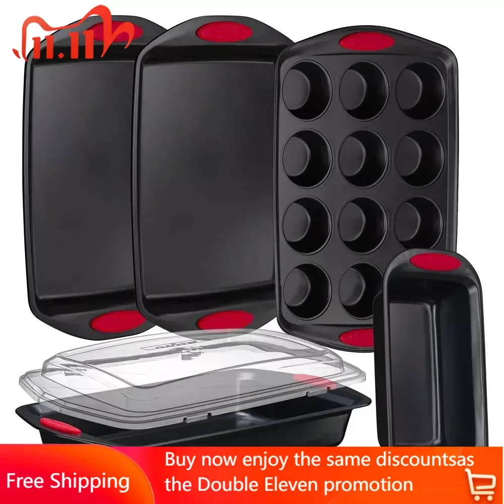 Форма для выпечки из 6 предметов, гибкая антипригарная, с черным покрытием, с красными ручками, бесплатная доставка, формы для кухонного комплекта 
Форма для выпечки из 6 предметов, гибкая антипригарная, с черным покрытием, с красными ручками, бесплатная доставка, формы для кухонного комплекта